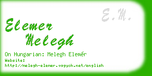 elemer melegh business card